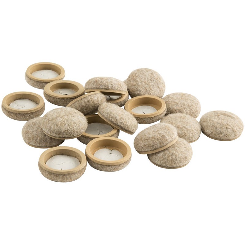 Super Sliders 20 Pack - 1"" Round Formed Felt Furniture Sliders for Hardwood, Tile & Laminate Floors - Secure Grip Floor Protectors & Noise Reducing Pads, Oatmeal Beige - Image 1
